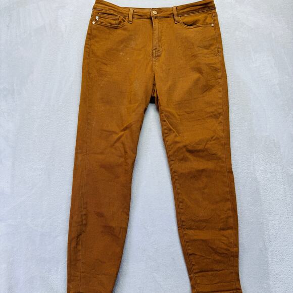 Judy Blue Pants Womens 11/30‎ Brown Woodland High Rise Slim Fit Stretch Workwear - Picture 2 of 16